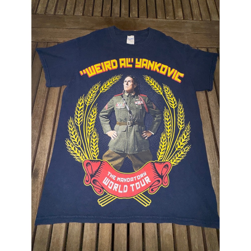 Weird Al Yankovic Mandatory World Tour 2015 T-Shirt Small Join the Party Navy
